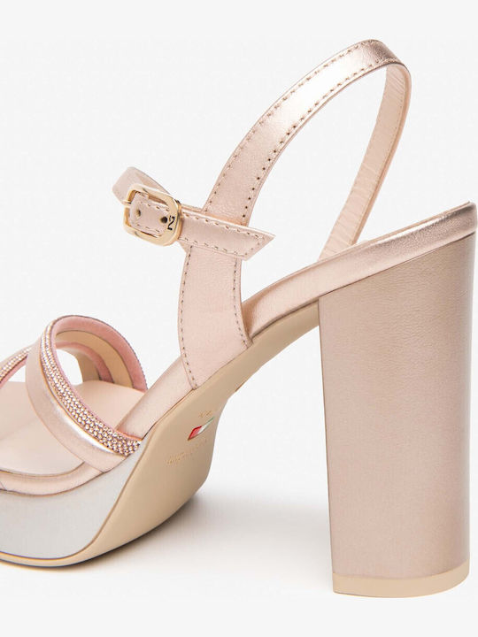Damen Sandalen Rosa Leder