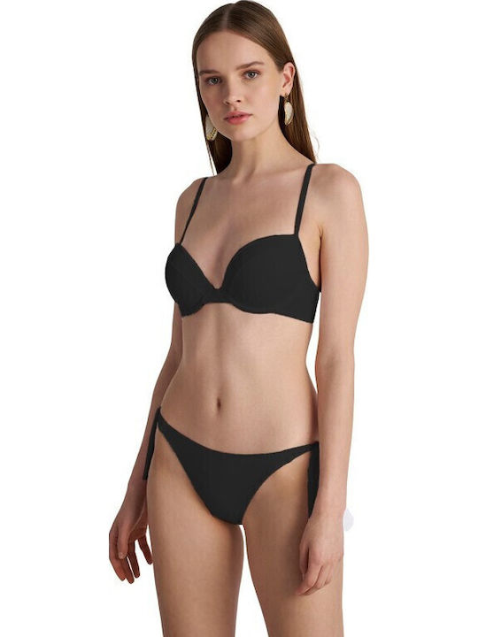 Slip Bikini Cu Dantelă Negru