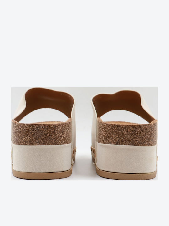 Damen Flatforms Beigen Sandalen