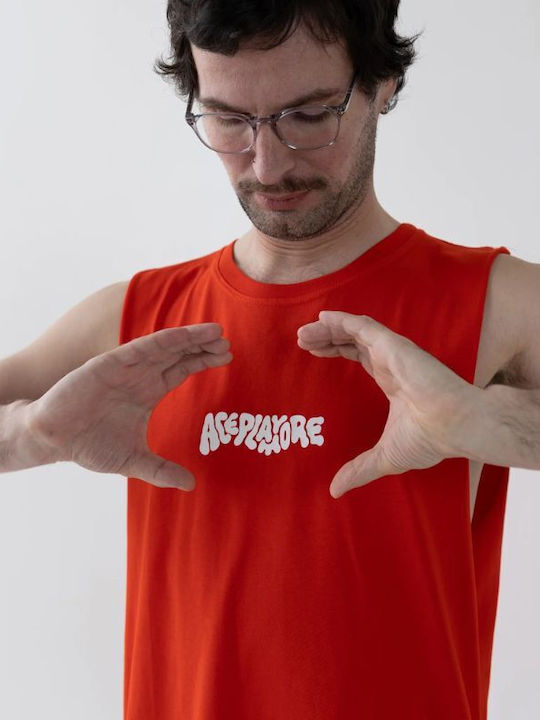Damen Bluse Ärmellose Orange