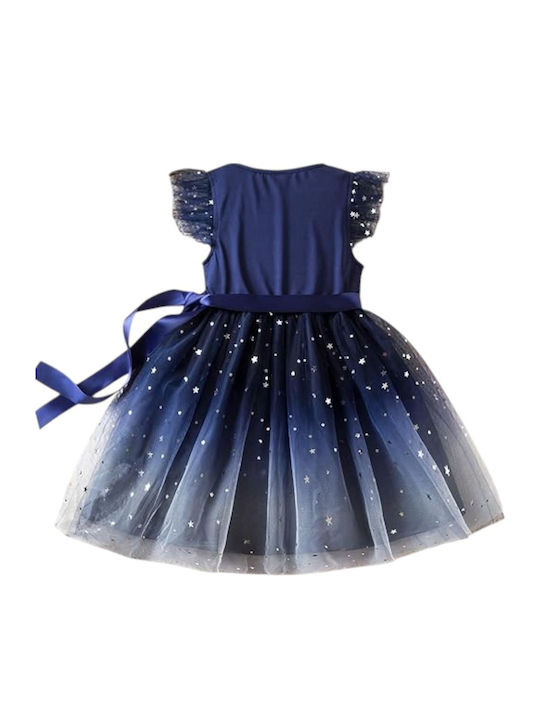 Παιδικό Φόρεμα Κοντομάνικο Τούλινο Dark Blue
