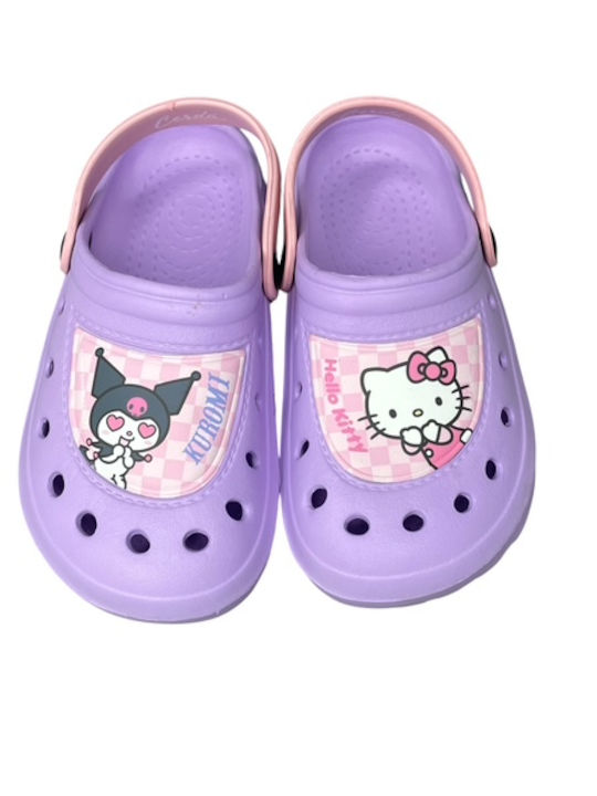Hello Kitty Kids Beach Shoes Purple Clogs PA-07174-30-91