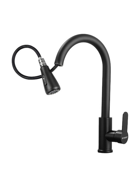 Küchenarmatur Zähler mit Abnehmbare Dusche Ausziehbare Schwarze