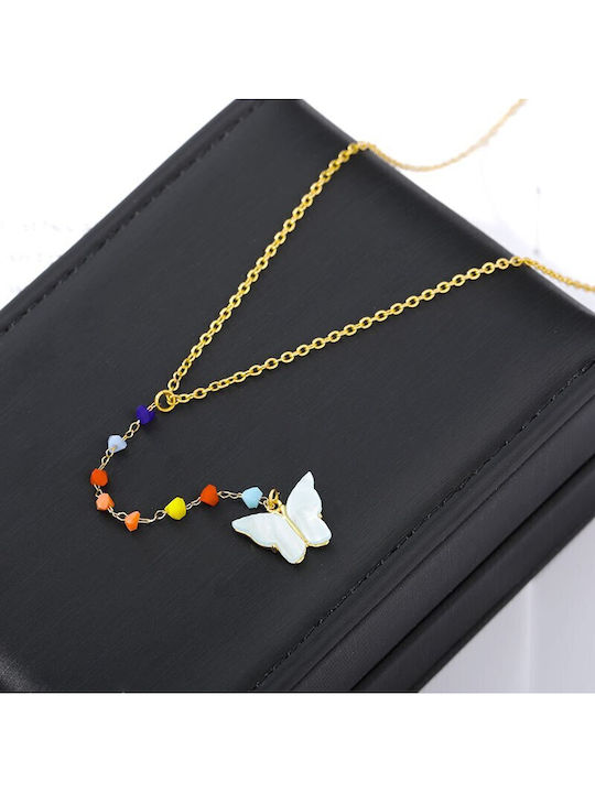 Colier Cu Design Fluture Plăcut Cu Aur