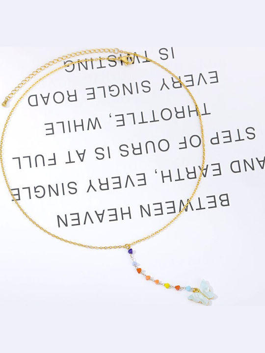 Colier Cu Design Fluture Plăcut Cu Aur