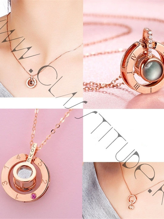 Colier Cu Placare Roz Cu Zircon