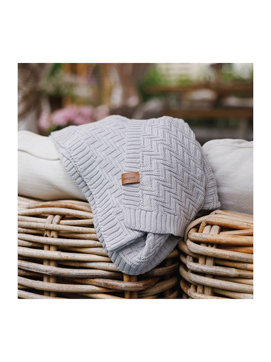 Babyono Nursery Swaddling Blanket Knitted Gray 75x100cm