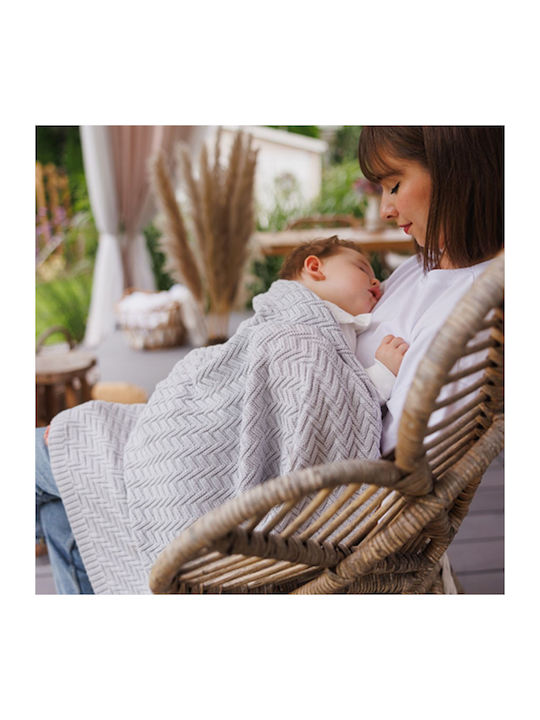 Babyono Nursery Swaddling Blanket Knitted Gray 75x100cm