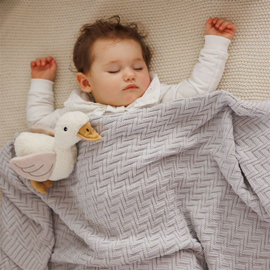 Babyono Куверта За Гушкане И Люлка Плетена Сива 75x100см