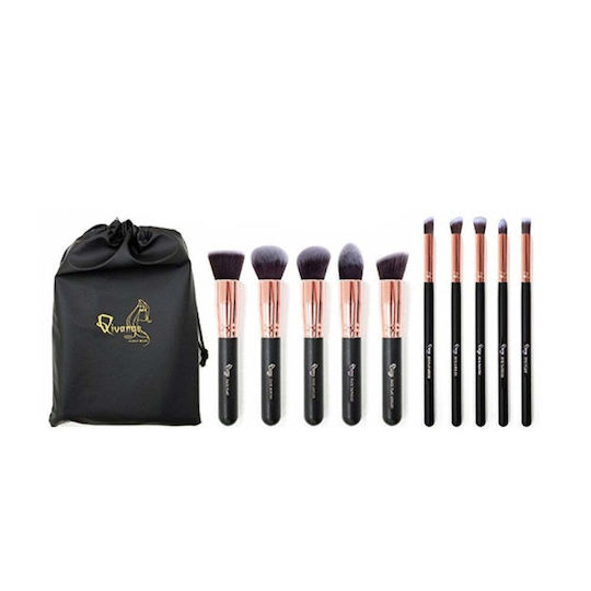 Set 10 Hochwertige Make-up Pinsel Lila Rossa