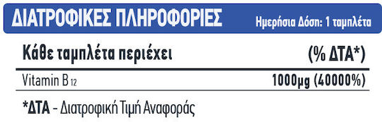 Prolipsis Βιταμίνη B12 για την Υγεία του Νευρικού Συστήματος 1000mg 60 κάψουλες