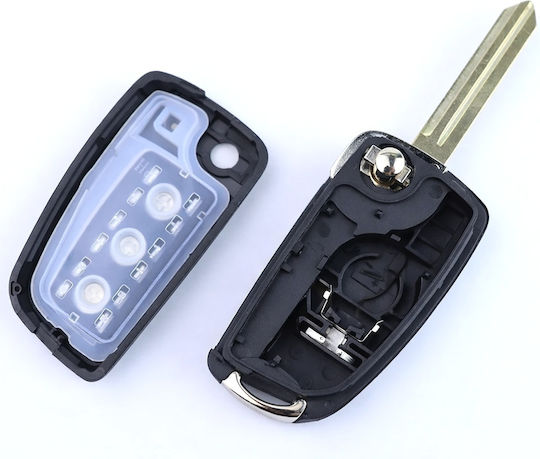 Techstar Foldable Car Key Case Compatible Nissan Qashqai Juke Sunny 3 Buttons Hold Trunk Button Blade Included Without Electronics