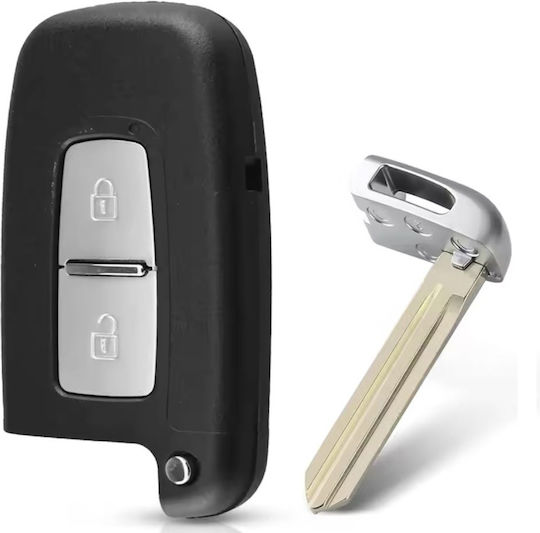 Techstar Husa Pliabilă Pentru Chei Auto Compatibilă Hyundai Sonata Azera Genesis Coupe Ix35 I30 I45 Kia Forte Sportage K2 K5 2 Butoane Hyn14 Lamă Stângă Fără Electronică