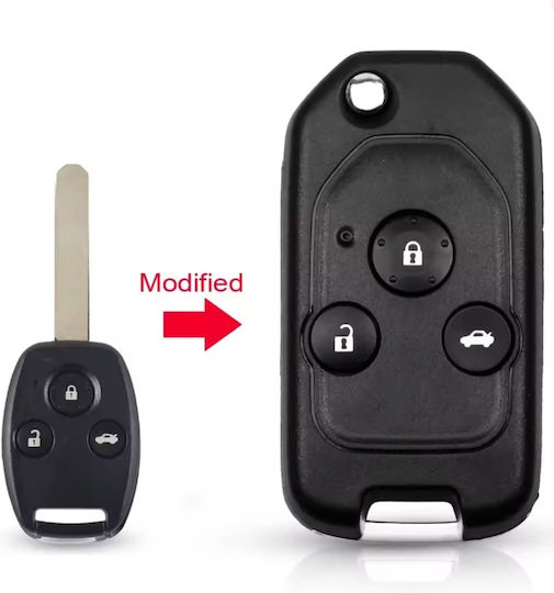 Husă Pliabilă Tip Transformer Pentru Chei Auto Compatibilă Honda Accord Civic Cr-v Pilot Fit 3 Butoane Cu Lamă Inclusă Fără Electronice