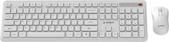 Gembird Slim Pro Ασύρματο Σετ Πληκτρολόγιο & Ποντίκι Αγγλικό US Λευκό