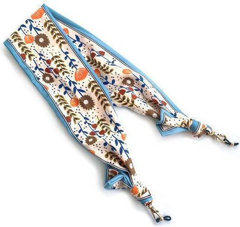 Blaue Brillenkette im Schal-Design