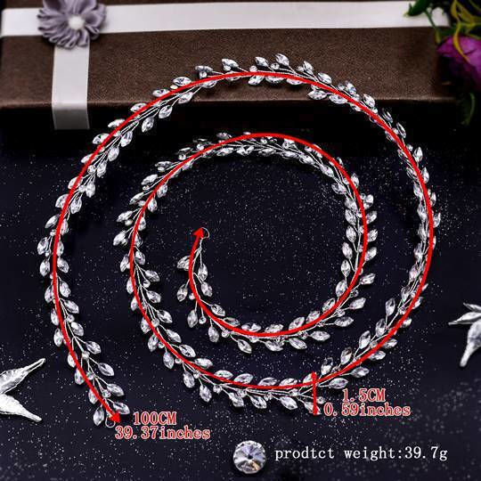 Hairband Silver Crystals Rhinestones