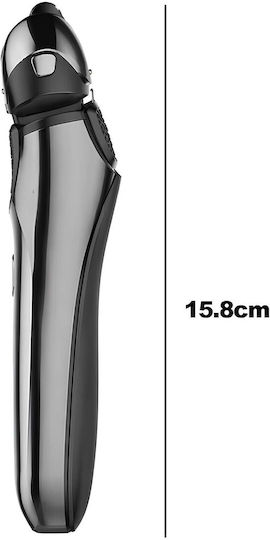 Avizar Ip67 Waterproof Rechargeable Electric Shaver 5w Triple Blade Led 100 Min Runtime Black Silver