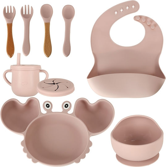 Set De Masă Din Silicon Roz 6 Piese