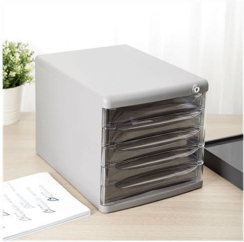 Deli Desktop Drawer with Lock Gray