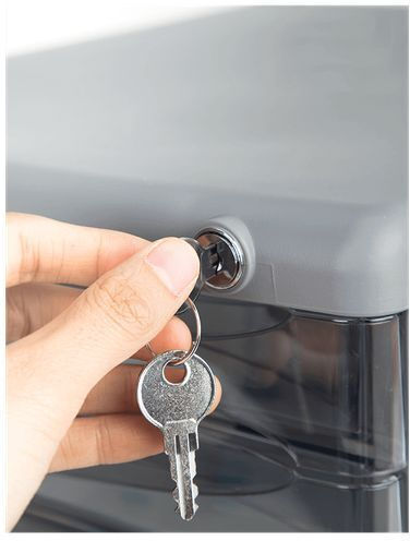 Deli Desktop Drawer with Lock Gray