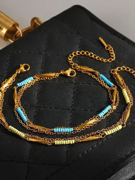 Women's Bracelet Chain Made of Gold Plated Steel