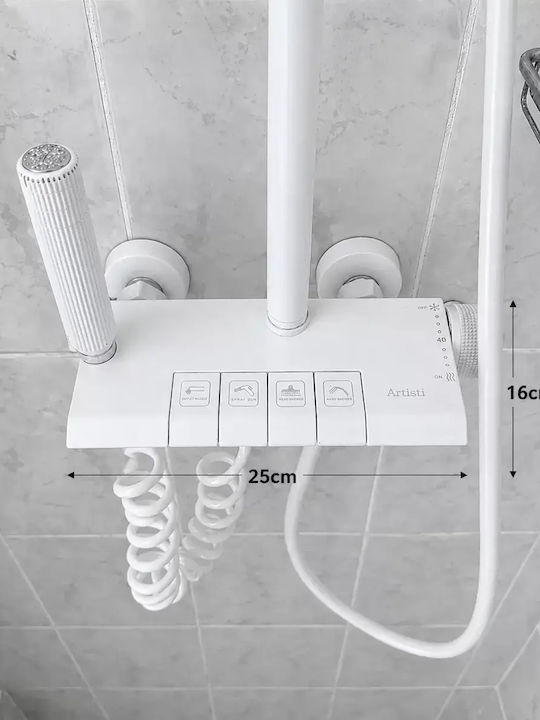 Shower Column with Mixer White Shower Column with Mixer White