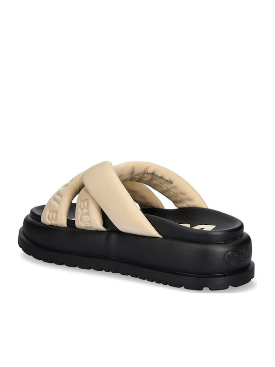 Women's Flat Sandals Flatforms in Beige Color