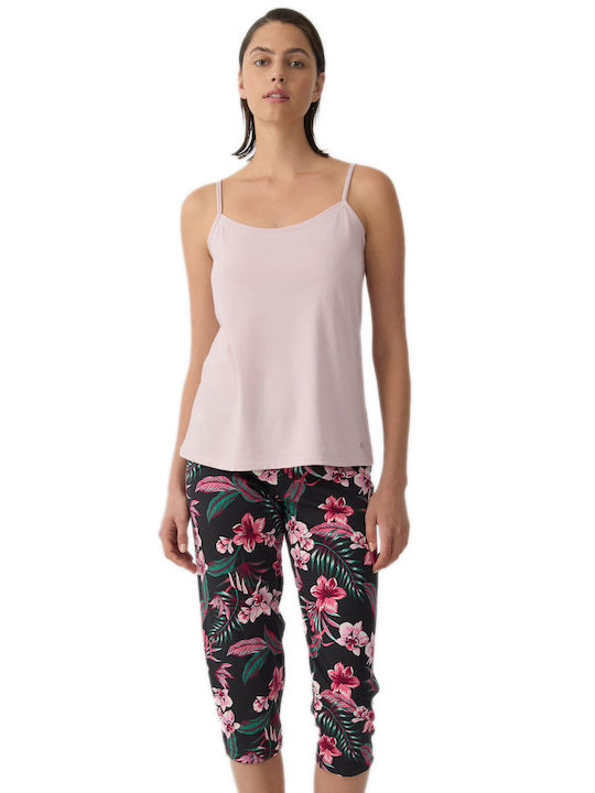 Cotton Pink Women's Tank Top with Spaghetti Strap