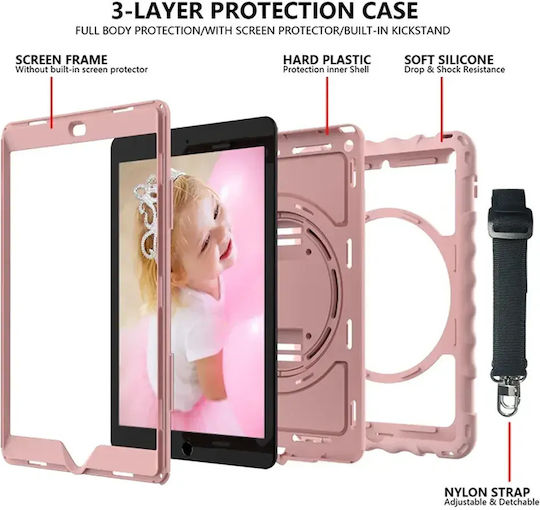 Umschlag Rückseite Robust für Kinder Rosa (iPad 9, iPad 8, iPad 7) NC001107
