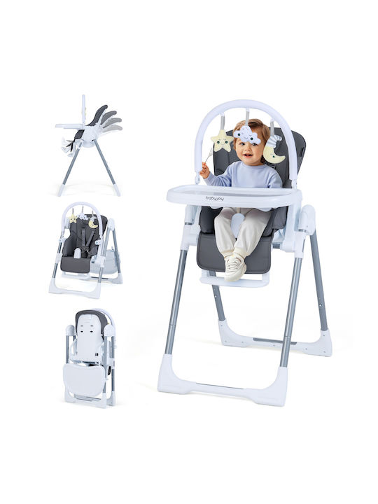 Costway Foldable Baby Highchair with Adjustable Height Gray