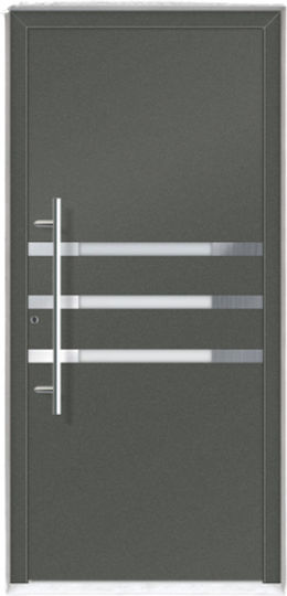 Verbundene Aluminium Sicherheitstür mit Glas L 124 Bauweise Verbundene Aluminium Sicherheitstür mit Glas L 124 Bauweise