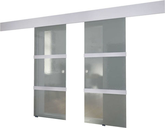 Ușă Intern Glisare Sticlă Ușă dublă 273735 Transparent 150x205cm