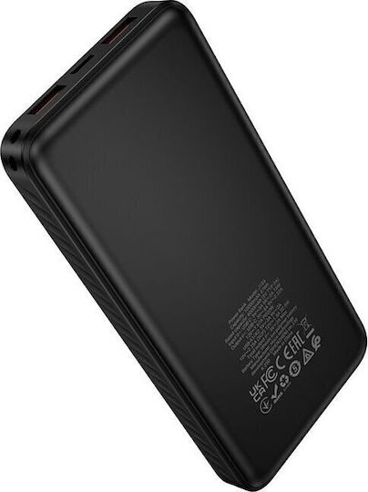 Hoco J154 Power Bank 10000mAh με 2 Θύρες USB-A και Θύρα USB-C Power Delivery Μαύρο