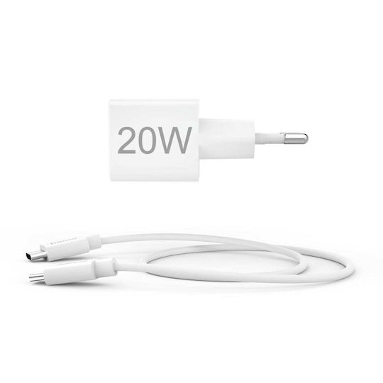 HAMA Incarcător Fără Fir Cu Port USB-C 20W Livrarea Energiei Alb