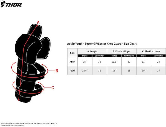 Thor Sector Gp Charcoal Motorcycle Knee Protectors Knee Guard Yellow