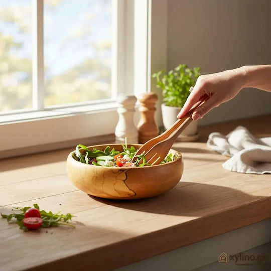Салатиера Дървена Кафява 20см bl605