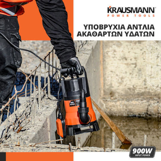 Krausmann Μονοφασική Αντλία Ακαθάρτων / Λυμάτων 1.2hp με Φλοτέρ 4552