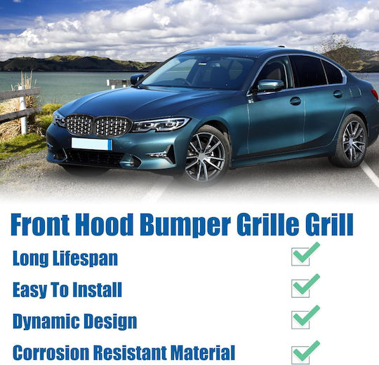 Quarkzman Grill Covers Bmw 3 G20 G21 2019-2023 Chrome Silver Front Grille