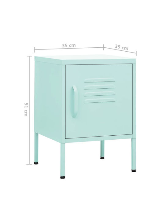 Metallic Green Bedside Table 35x35x51cm
