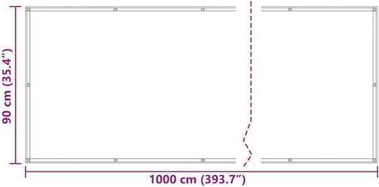 vidaXL Rechteckiger Schattengewebe-Teiler Grau mit PU-Beschichtung 0,9x10x10m
