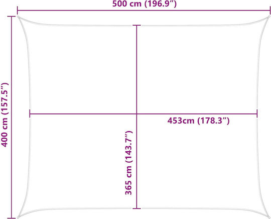 vidaXL Rechteckiges Sonnensegel Orange 4x5m