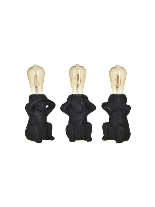 Click Lustră Decorativă Figura cu Soclu pentru Bec E27 Negru 3buc