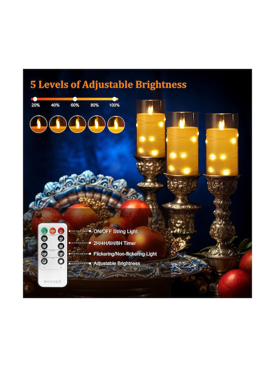 Декоративно Осветително Тяло Set LED Свещ 3бр 7.5x10см
