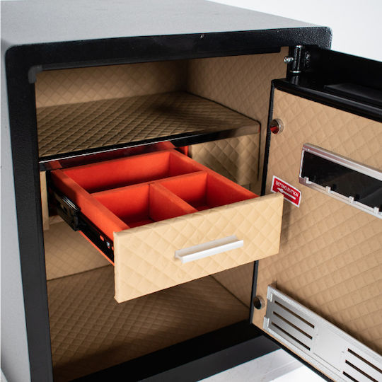 Seif cu Blocare Digitală și Amprentă Digitală, cu Dimensiunile L45xW38xH32cm cu Greutatea 17.49kg SF00017