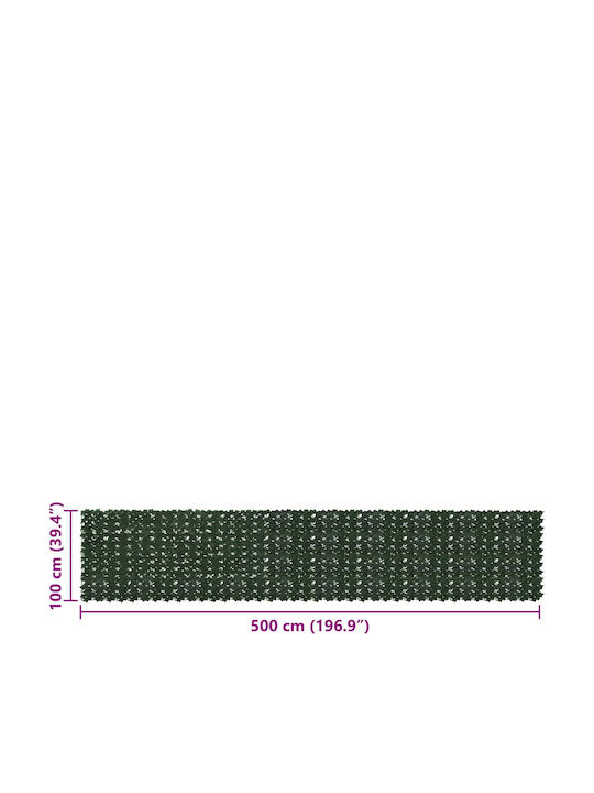 Vidaxl Ecran Rabatabil Pentru Balcon Frunze Verde Închis