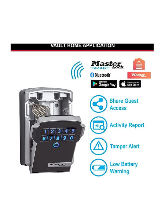 Master Lock Select Access Wall-Mounted Combination Key Holder Wi-Fi Plastic with Keyboard 12.7x5.9x8.3cm