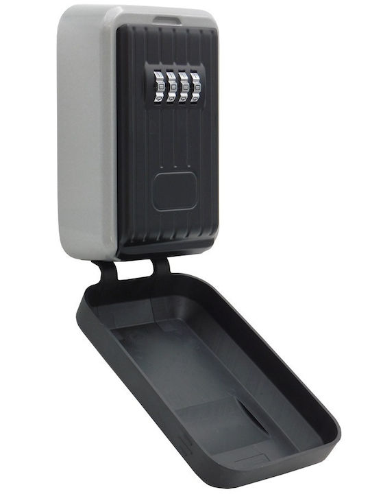 Artekko Wall-Mounted Combination Key Holder Metallic with Combination Dial 8.5x3.8x12.5cm