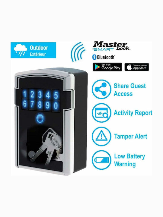Master Lock Select Access Wall-Mounted Combination Key Holder Wi-Fi Plastic with Keyboard 12.7x5.9x8.3cm
