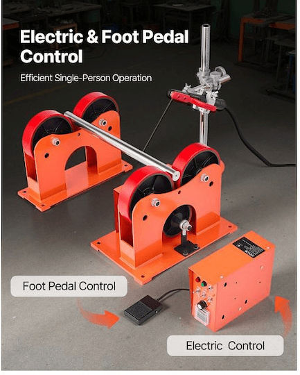Vevor Turning Rolls Resistance 1000 Kg Adjustable Diameter 50-600 Mm Pu Rotating Rolls Welding Positioner Tanks & Pipes Welding Equipment Support Hjgljx120w103exzn001v2 Vevor Turning Rolls Linkage Roller 100
